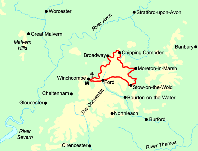 Cotswold Highlights Trail map